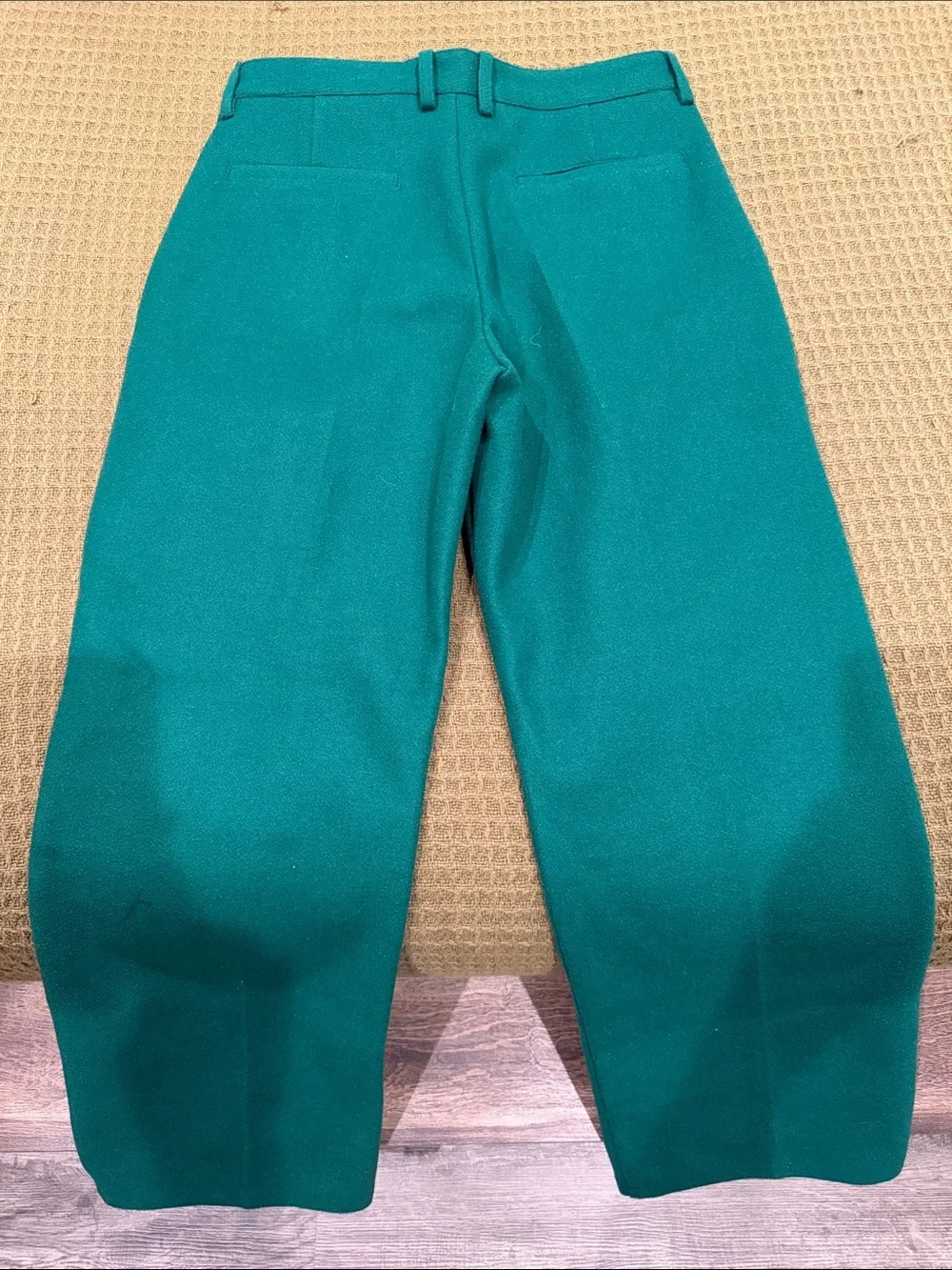 Zip It Out Relaxed Flare Trousers - Green
